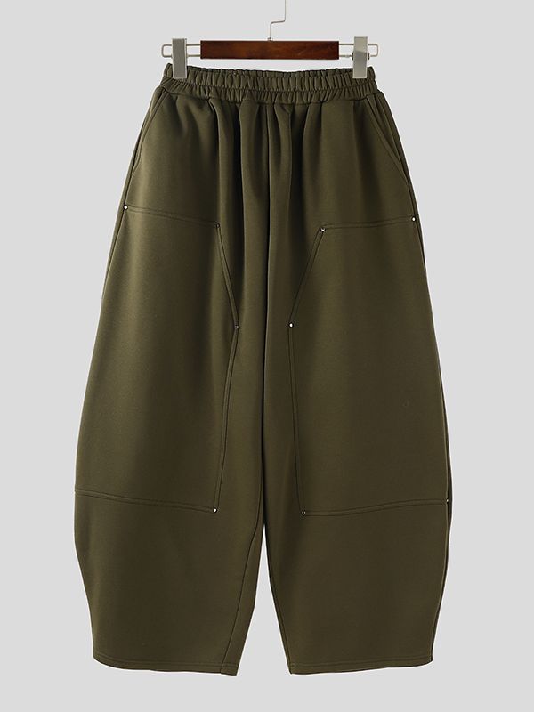 Men's Solid Wide Leg Casual Pant SKUL35277