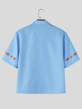 Men's Retro Soul Dance Graphic Cuban Collar Shirt SKUL55490