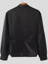 Men's Elegant Jacquard Design Long Sleeve Shirt SKUL43553