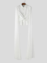 Men's Deconstructed Party Style Floor Length Hem Shirt SKUL51944