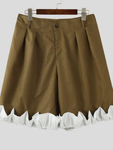 Men's Ruffled Patchwork Striped Casual Short SKUL34026