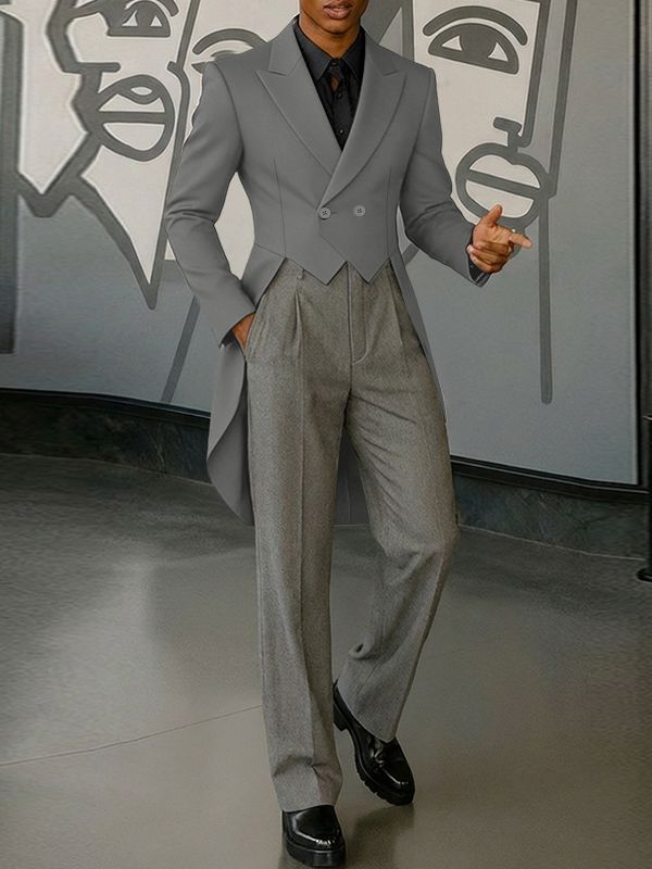 Men's Deconstructed Solid Color Casual Long Sleeve Blazer SKUL51014