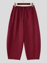 Men's Clean Fit Urban Casual Curved Dart Seam Heavyweight Drawstring Waist Full Length Pant SKUL80548