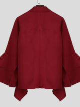 Men's Solid Color Ruffle Patchwork Long Sleeve Shirt SKUL42364