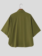 Men's Solid Color Mock Neck Half Sleeve Shirt SKUL41066