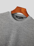 Mens Solid Knit Casual Short Sleeve T-Shirt SKUK05233
