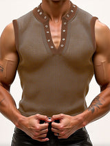 Mens Sheer Mesh Hollow-Out Casual Tank SKUL10588