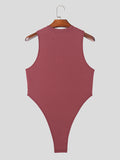 Mens Solid Rib-Knit Sleeveless Bodysuit SKUK33285