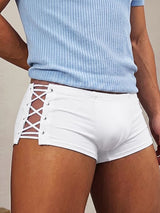 Men's Sexy Avant-Garde Beach Pool Side Lace-Up Cutout Low-Rise Swim Trunk SKUL83080