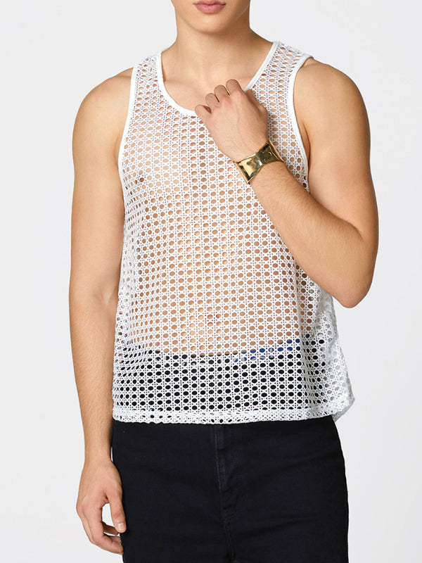 Mens Beach Style Mesh Sleeveless Tank SKUK67988