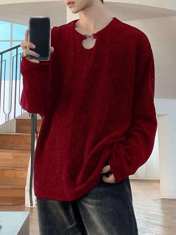 Men's Casual Loose Versatile Long Sleeve Sweater SKUL30781