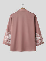 Mens Floral Print 3/4 Sleeve Shirt SKUL02371