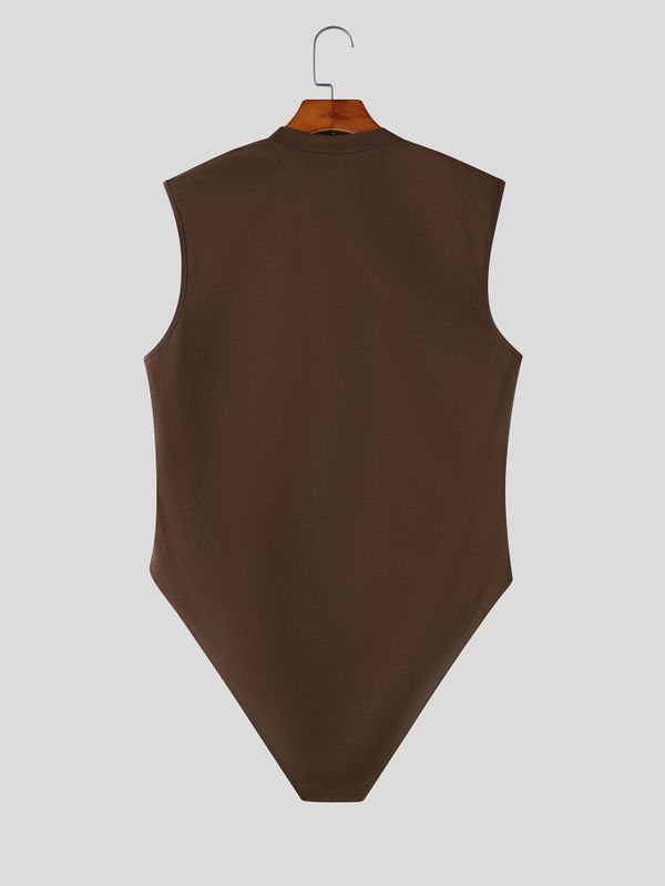 Men's Avant-Garde Star Tassel Asymmetric Inverted-V-Hem Fitted Tank SKUL67079
