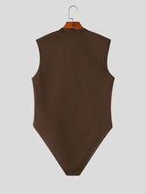 Men's Avant-Garde Star Tassel Asymmetric Inverted-V-Hem Fitted Tank SKUL67079