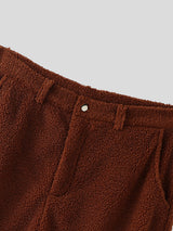 Men's Teddy Fleece Textured Casual Short SKUL29709