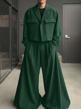 Men's Solid Color Loose Two Pieces Outfit SKUL40301