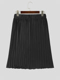 Mens Solid Pleated Elastic Waist Skirt SKUK26620