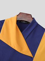 Men's Contrast Knit Cropped Short Sleeve T-shirt SKUL54034