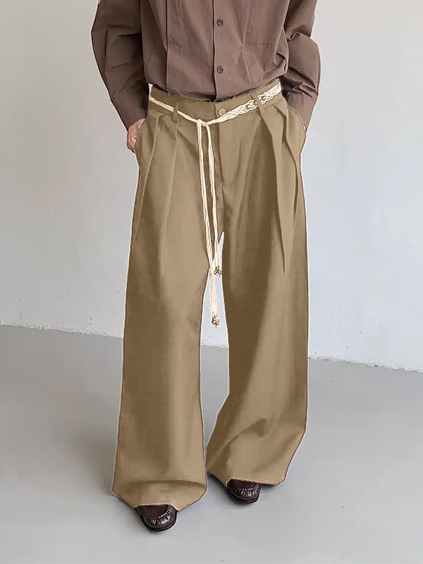 Men's Solid Wide Leg Casual Pant SKUL35234