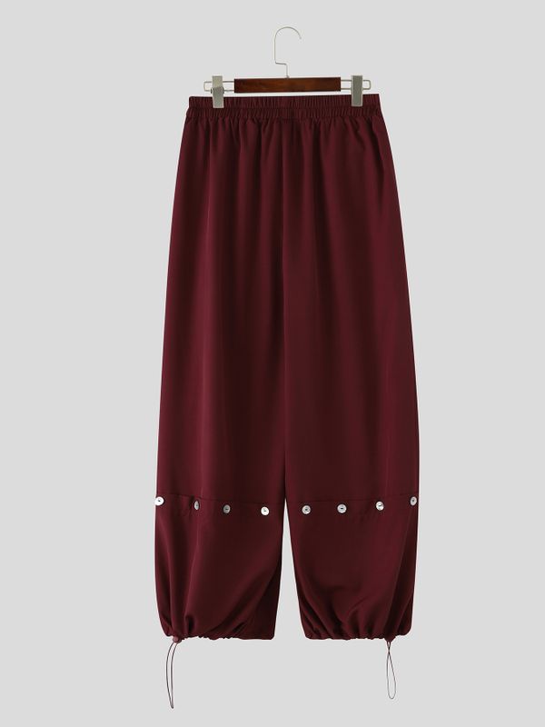 Men's Vintage Harajuku Deconstructed Button Detail Pleated Balloon Wide Leg Pant SKUL70243