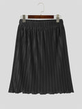Mens Solid Pleated Elastic Waist Skirt SKUK26620