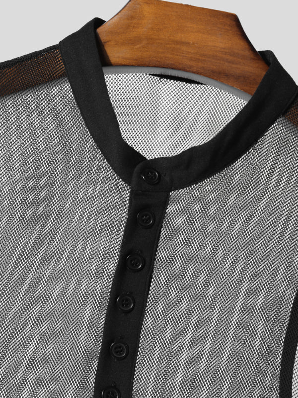 Men's Sheer Mesh Sleeveless Bodysuit SKUL18668