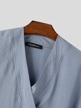Men's Neo-Chinese Resort Side Tie Wrap Front Cardigan SKUL77325