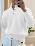 Mens Cable Knit Quarter Button Pullover Sweater SKUK38329