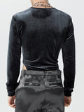 Mens Cutout Velvet Long Sleeve Bodysuit SKUK39456