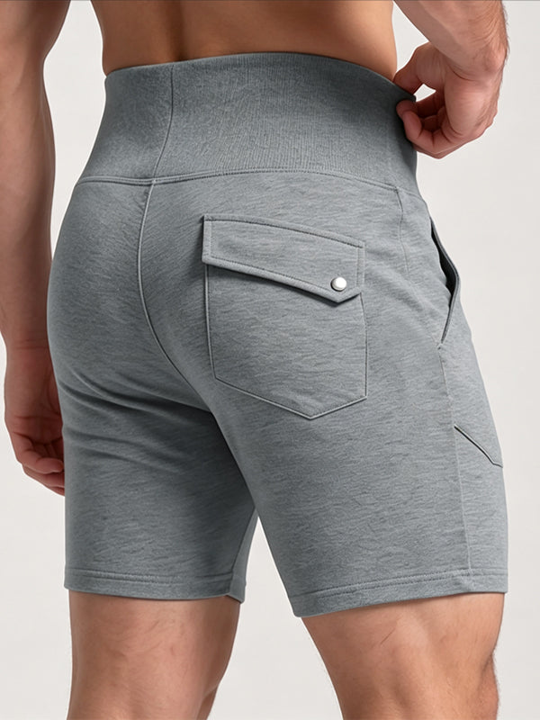Men's High Street Urban Casual High Waist Flap Back Pocket Short SKUL80626
