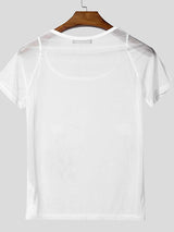 Men's Sheer Mesh Crew Neck Long Sleeve T-shirt SKUL50051