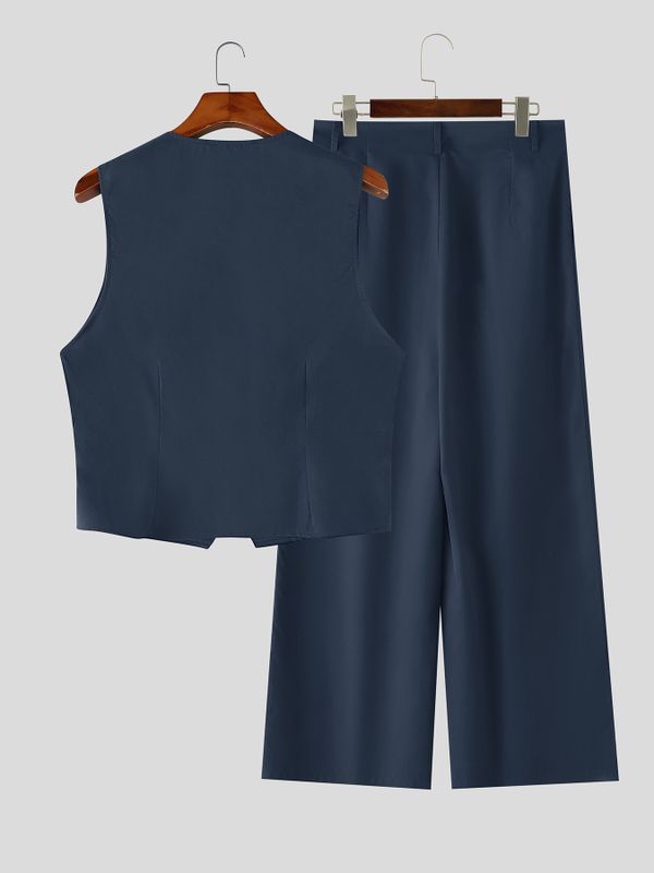 Men's Old Money Vintage Tailored Waistcoat Two Pieces Outfit SKUL75527