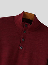 Men's Knit Texture High Neck Long Sleeve Sweater SKUL35120