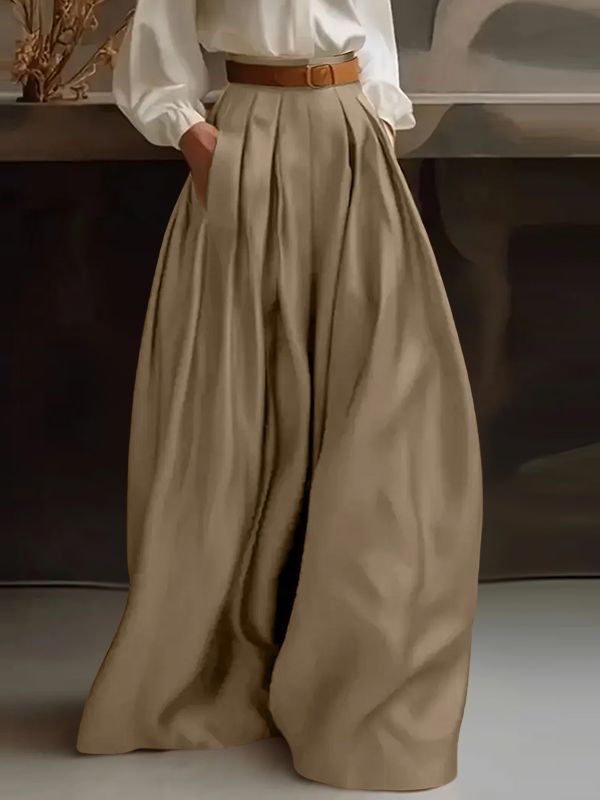 Men's Solid Pleated Loose Casual Pant SKUL36328