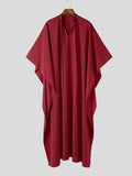 Mens Solid V-Neck Split Muslim Robe SKUK18334