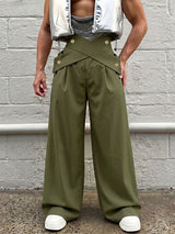 Men's Y2K Avant-Garde Criss-Cross High-Waisted Wide-Leg Pant SKUL75511
