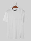 Mens Button Split Design Solid T-Shirt SKUK49667