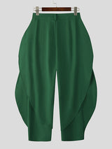 Men's Solid Color Layered Pleated Casual Pant SKUL25109