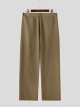 Men's Avant-Garde Diagonal Multi-Button Detail High-Waisted Wide-Leg Pant SKUL66088