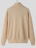 Mens Solid Knit Long Sleeve Pullover Sweater SKUK29490