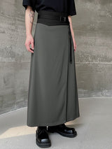 Men's Solid Color Buckle Belt Skirt SKUL50032