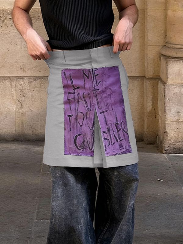 Men's Harajuku Streetwear Graphic Graffiti Skirt SKUL51830