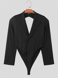 Mens Cutout Back Lapel Blazer Bodysuit SKUK38983