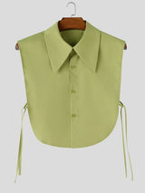 Men's Avant-Garde Pointed Collar Side Tie-Up Cropped Shirt SKUL68068
