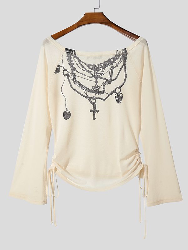 Men's Chain Print Long Sleeve T-Shirt SKUL35055