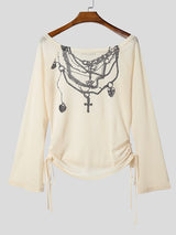 Men's Chain Print Long Sleeve T-Shirt SKUL35055