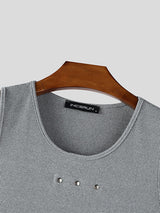 Men's Stud Patchwork Knit Texture Casual Tank SKUL24563