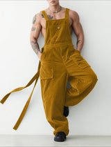 Men's Corduroy Ribbon Casual Jumpsuit SKUL30296