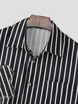 Mens Striped Colorblock Short Sleeve Shirt SKUL06487