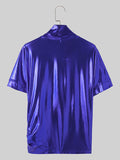 Mens Glitter Cowl Neck Short Sleeve T-Shirt SKUK56362